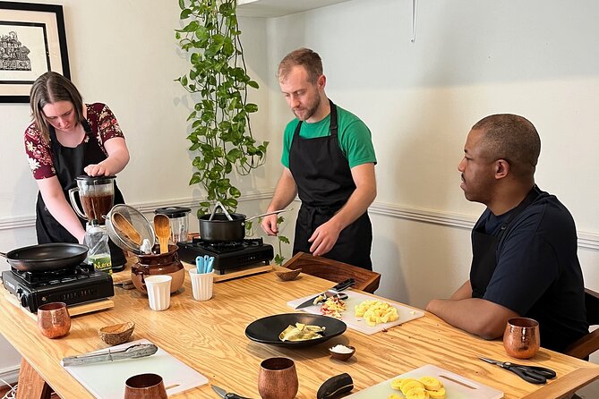 Medellín Market Tour, Cooking Class and 3-course Mexican Feast - Cooking tamales in a Condesa home