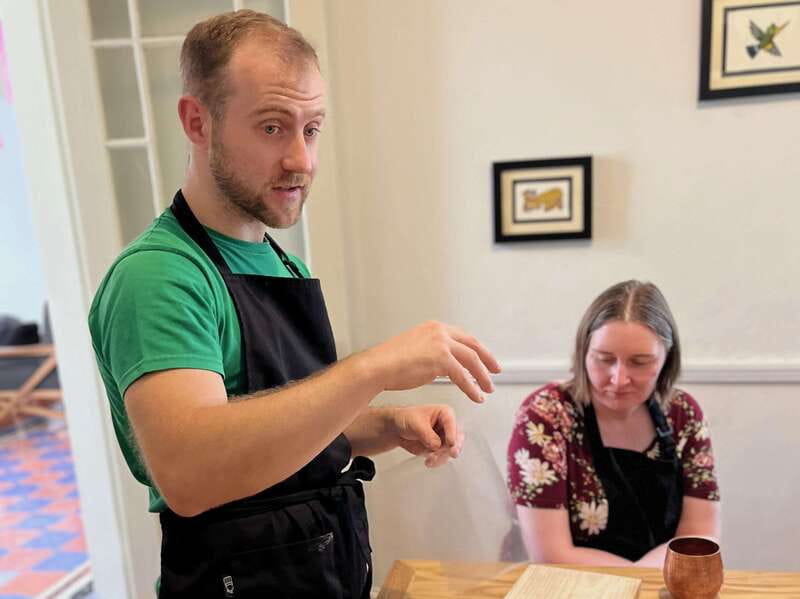 Muchos moles: Multi-variety mole cooking class and feast - Fresh tortillas and the move from kitchen to table