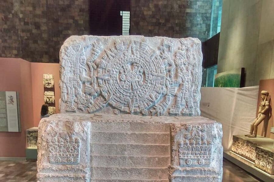 National Museum of Anthropology: a journey into Mexico's past - English lang. - The Mural of Duality and the museum umbrella